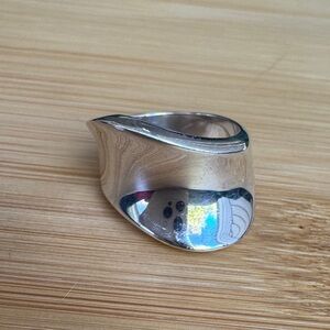 Sleek Silver Statement Ring